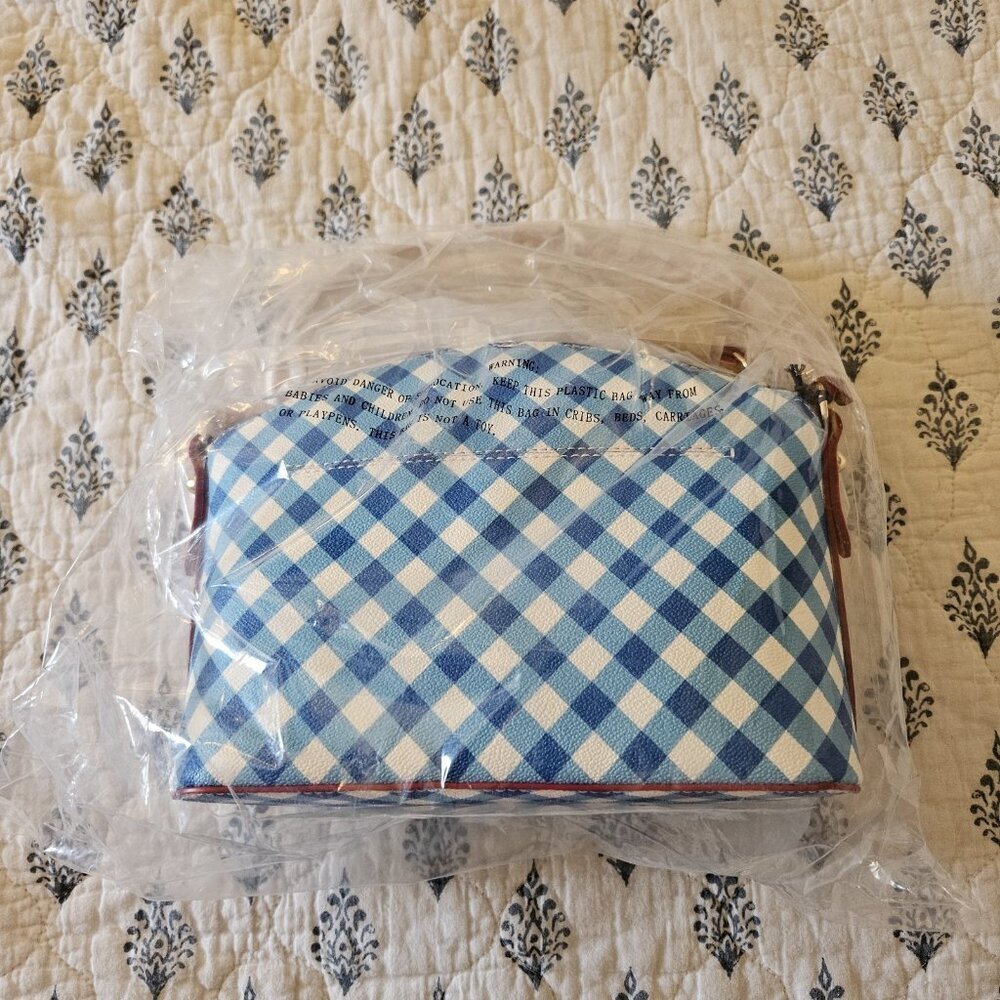 NWT Dooney & Bourke Suki Crossbody Sky Blue Gingham Check BGNGH1696 Purse - Picture 11 of 16